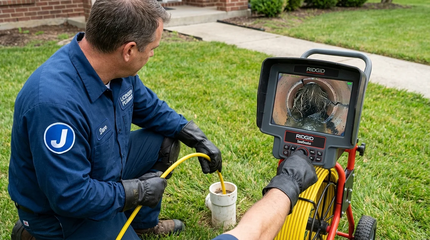 Sewer camera inspection being performed by Johns Plumbing LLC in Tamworth
