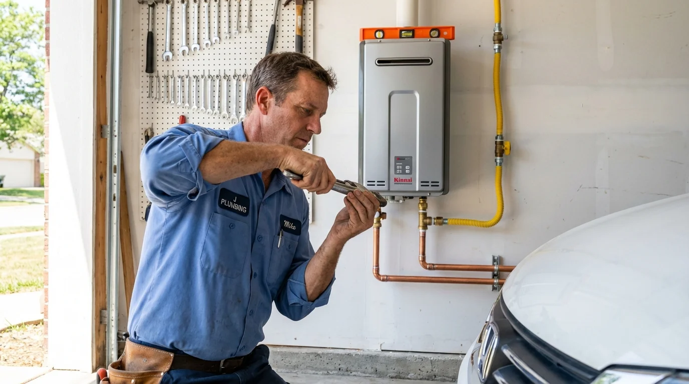 Tankless water heater installation by a Johns Plumbing LLC plumber in Tamworth